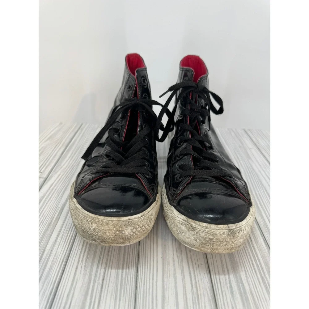 Converse All Star‎ Chuck Taylor High Top Black Patent Leather Sneakers Men's 10 - Picture 3 of 9